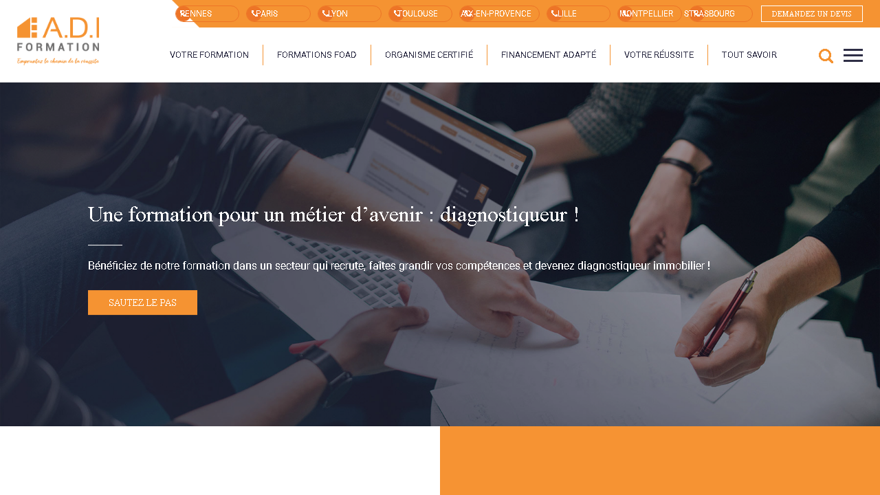 Capture d'écran de http://www.formationdiagnosticimmobilier.fr/ 